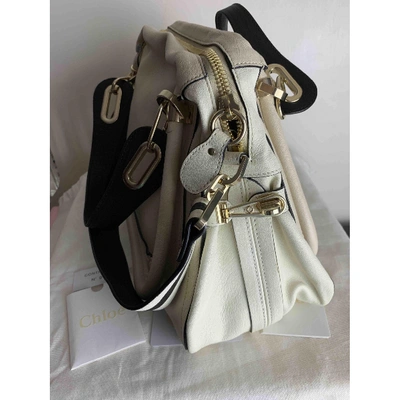 Pre-owned Chloé Paraty Leather Handbag In White