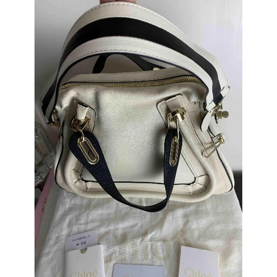 Pre-owned Chloé Paraty Leather Handbag In White