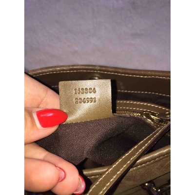 Pre-owned Gucci Khaki Leather Handbag