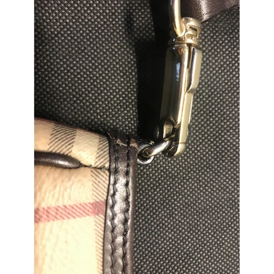 Pre-owned Burberry Leather Clutch Bag In Camel
