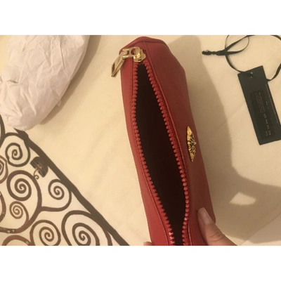 Pre-owned Versace Leather Vanity Case In Red