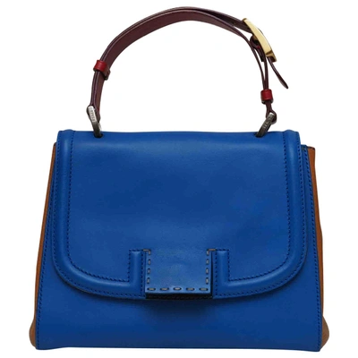 Pre-owned Fendi Silvana Blue Leather Handbag