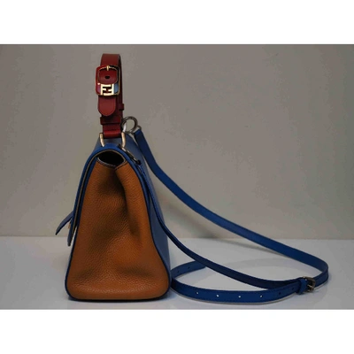 Pre-owned Fendi Silvana Blue Leather Handbag