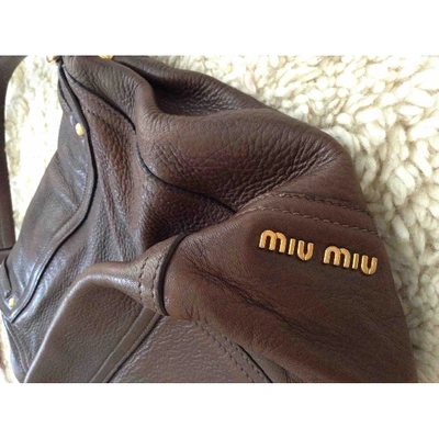 Pre-owned Miu Miu Brown Leather Handbag