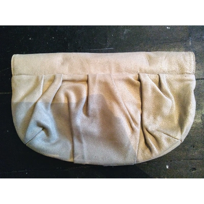 Pre-owned Jean Paul Gaultier Leather Clutch Bag In Beige