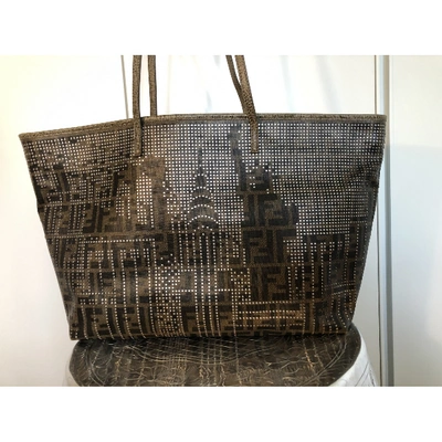 Pre-owned Fendi Roll Bag  Cloth Handbag In Brown