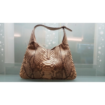 Pre-owned Gucci Jackie Gold Python Handbag