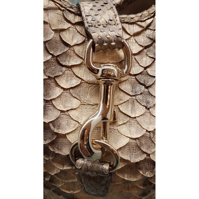 Pre-owned Gucci Jackie Gold Python Handbag