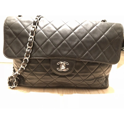 Pre-owned Chanel Timeless/classique Black Leather Handbag