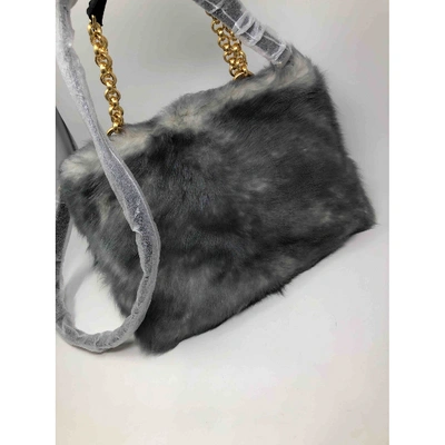 Pre-owned Dolce & Gabbana Grey Mongolian Lamb Handbag