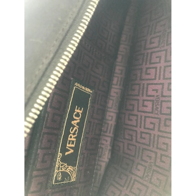 Pre-owned Versace Cloth Handbag In Black