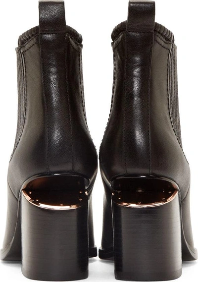 Shop Alexander Wang Black Notched Heel Gabriella Ankle Boots