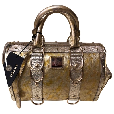 Pre-owned Versace Gold Leather Handbag