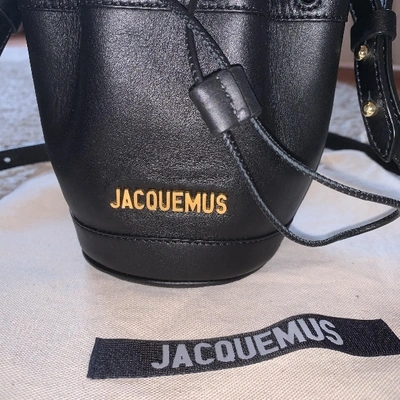 Pre-owned Jacquemus Le Petit Haqiba Leather Crossbody Bag In Black