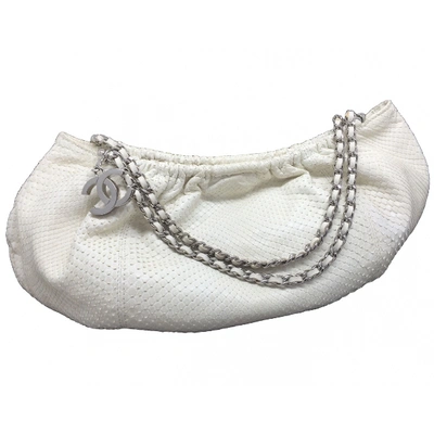 Pre-owned Chanel White Python Handbag