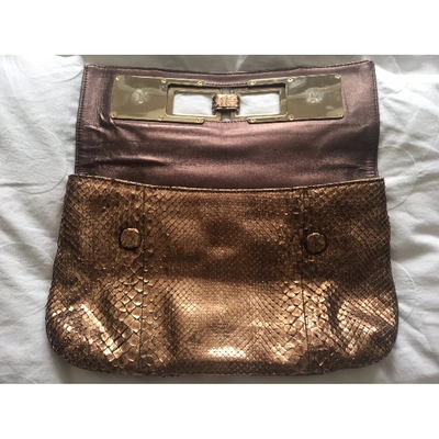 Pre-owned Anya Hindmarch Gold Python Handbag