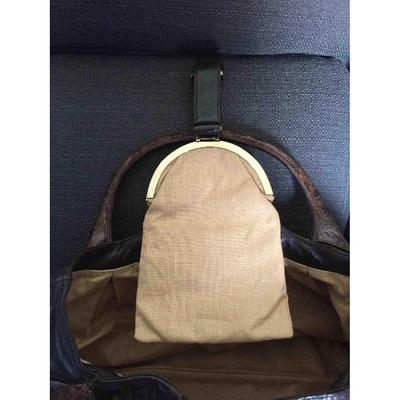 Pre-owned Fendi Spy Leather Handbag In Brown
