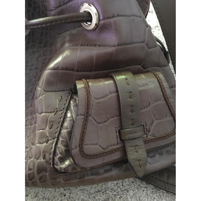 Pre-owned Lancel 1er Flirt Leather Crossbody Bag In Brown