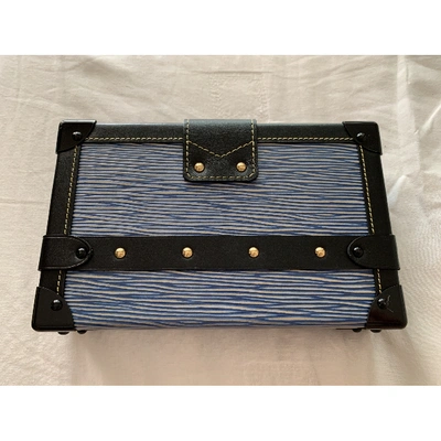 Pre-owned Louis Vuitton Petit Malle Blue Leather Clutch Bag