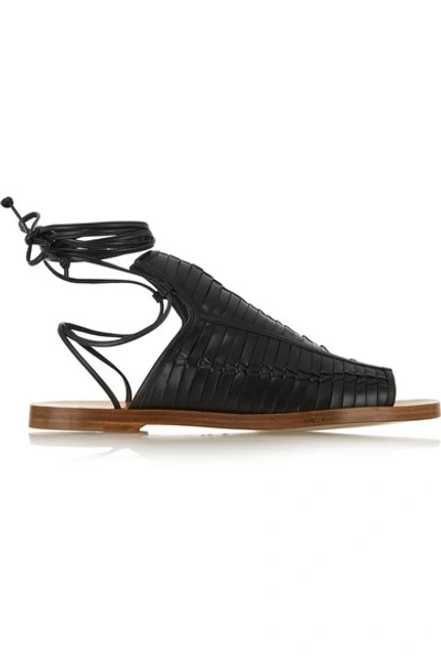 Shop Daniele Michetti Leather Sandals In Black