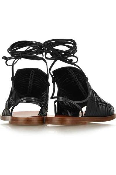 Shop Daniele Michetti Leather Sandals In Black