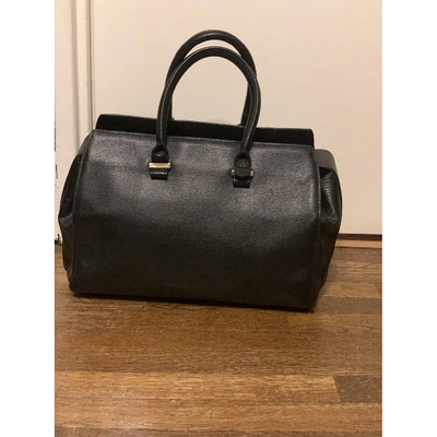 Pre-owned Victoria Beckham Victoria Leather Tote In Black