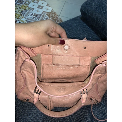 Pre-owned Balenciaga Papier Leather Handbag In Pink