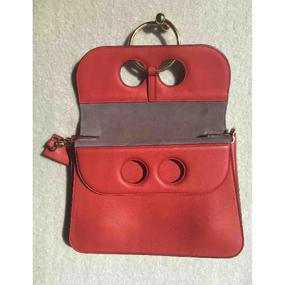 Pre-owned Jw Anderson Pierce Red Leather Handbag