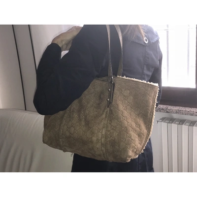 Pre-owned Gucci Camel Shearling Handbag