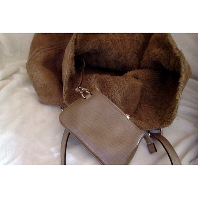 Pre-owned Gucci Camel Shearling Handbag