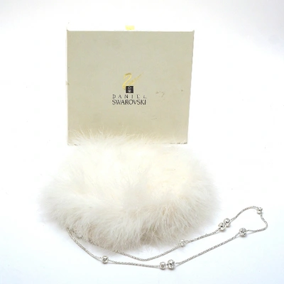 Pre-owned Swarovski Faux Fur Mini Bag In White