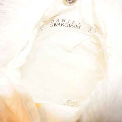 Pre-owned Swarovski Faux Fur Mini Bag In White