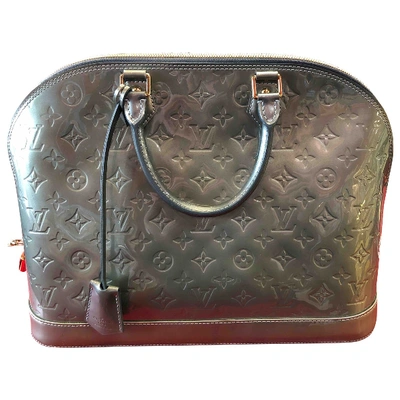 Pre-owned Louis Vuitton Alma Blue Patent Leather Handbag