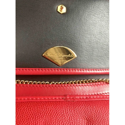 Pre-owned Karl Lagerfeld Leather Crossbody Bag In Red