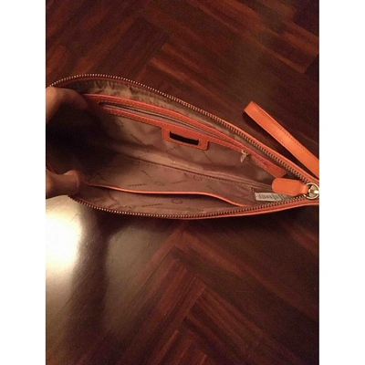 Pre-owned Pinko Orange Leather Clutch Bag