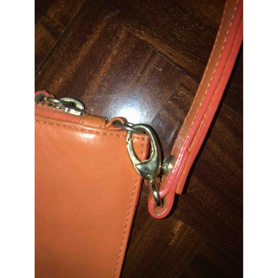 Pre-owned Pinko Orange Leather Clutch Bag