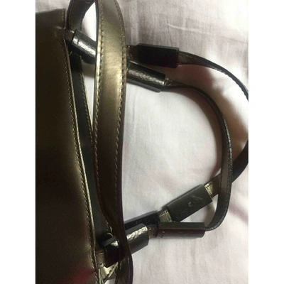 Pre-owned Ferragamo Leather Handbag In Metallic