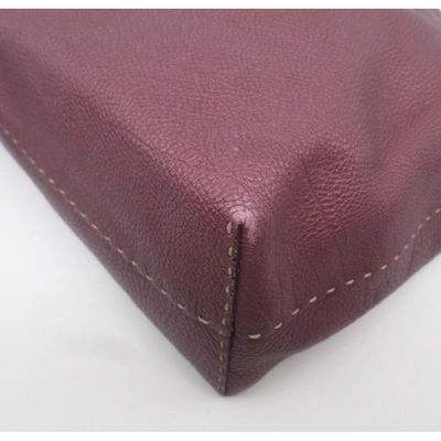 Pre-owned Fendi Roll Bag  Purple Leather Handbag