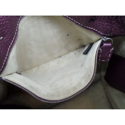 Pre-owned Fendi Roll Bag  Purple Leather Handbag