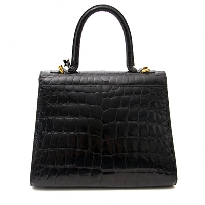 Pre-owned Delvaux Le Brillant Black Crocodile Handbag