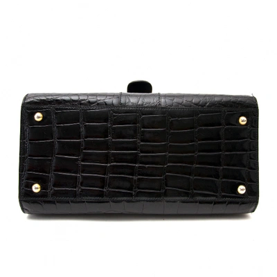 Pre-owned Delvaux Le Brillant Black Crocodile Handbag
