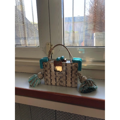 Pre-owned Tonya Hawkes Beige Python Handbag