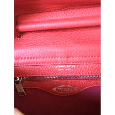 Pre-owned Tod's Wave Red Leather Handbag