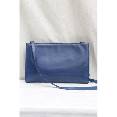 Pre-owned Versace Blue Leather Handbag
