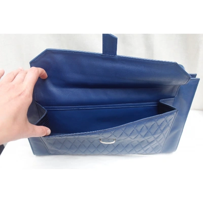 Pre-owned Versace Blue Leather Handbag