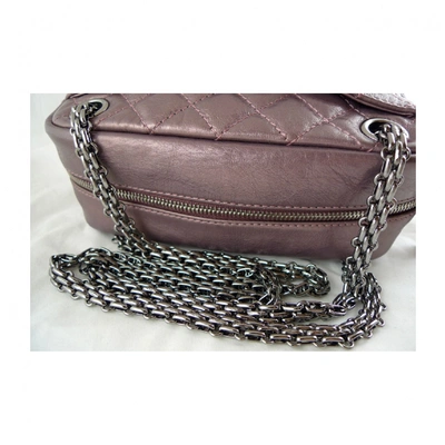 Pre-owned Chanel Camera Leather Handbag In Purple