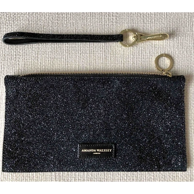 Pre-owned Amanda Wakeley Leather Clutch Bag In Black
