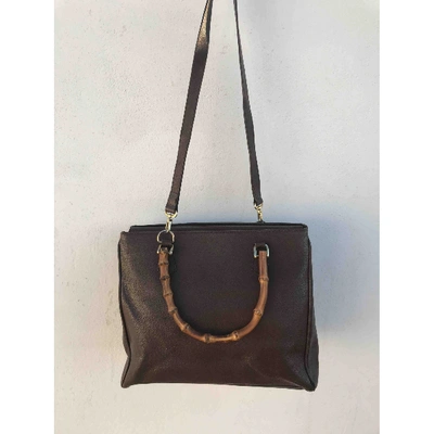 Pre-owned Gucci Bamboo Leather Handbag
