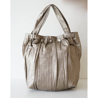 Pre-owned Donna Karan Leather Handbag In Gold