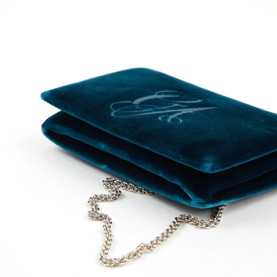 GIORGIO ARMANI Pre-owned Velvet Crossbody Bag In Blue